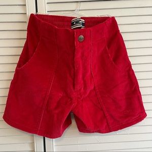 OP Vintage Corduroy Skater Shorts in Red